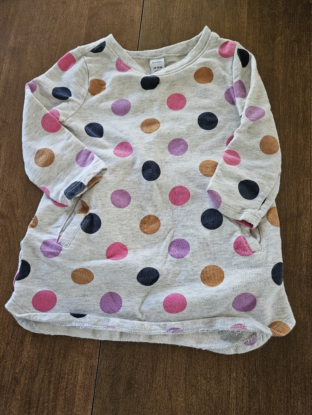 Old Navy Sweatshirt Dress, 18-24 Month, Polka Dot
